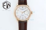 EW Factory Swiss 3165 Replica Rolex Cellini Date 39 White Dial Brown Strap Watch